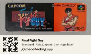 Final Fight Guy Super Nintendo Entertainment System, Asia cartridge label