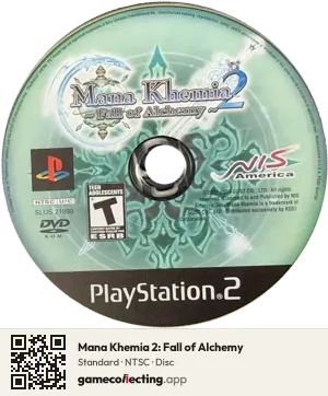 Mana Khemia 2: Fall of Alchemy PlayStation 2, NTSC disc