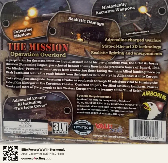 Elite Forces: WWII - Normandy Computer, NTSC box back