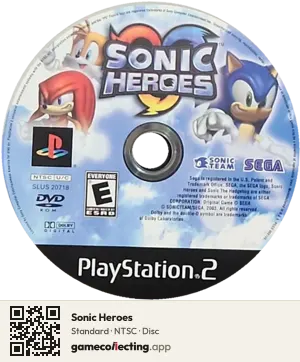 Sonic Heroes PlayStation 2, NTSC disc