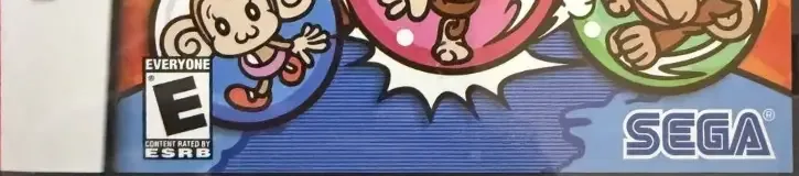 Super Monkey Ball Touch & Roll, the ESRB box on its front