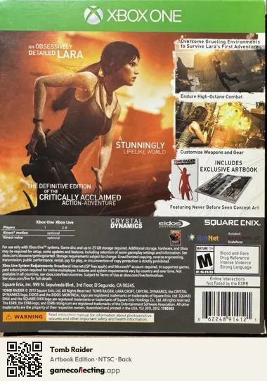 Tomb Raider Xbox One, NTSC box back