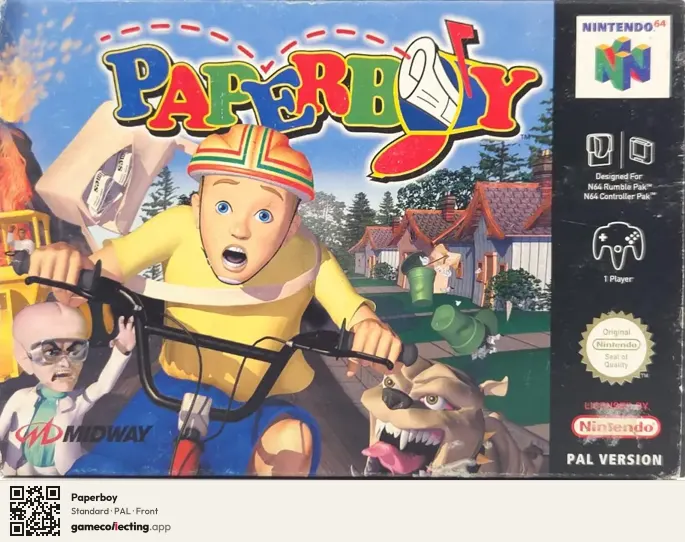 Paperboy Nintendo 64, PAL box front