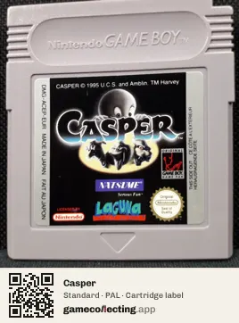 Casper Game Boy, PAL cartridge label