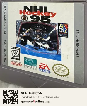 NHL Hockey 95 Game Boy, NTSC cartridge label