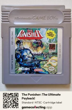 The Punisher: The Ultimate Payback! Game Boy, NTSC cartridge label