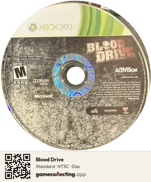 Blood Drive Xbox 360, NTSC disc