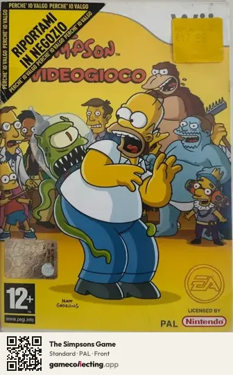 The Simpsons Game Nintendo Wii, PAL box front
