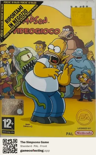 The Simpsons Game Nintendo Wii, PAL box front