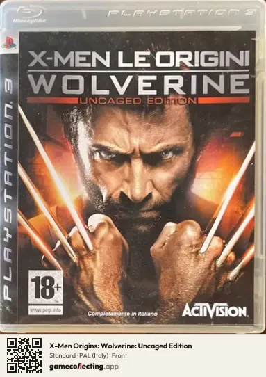 X-Men Origins: Wolverine: Uncaged Edition PlayStation 3, Italy box front