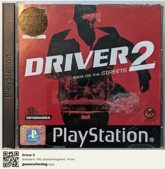 Driver 2 PlayStation, United Kingdom box front