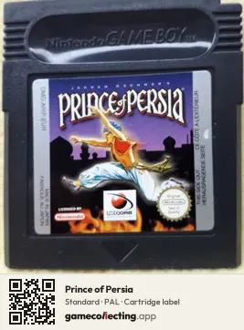 Prince of Persia Game Boy Color, PAL cartridge label