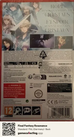 Final Fantasy Resonance Nintendo Switch 2, Germany box back