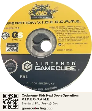 Codename: Kids Next Door: Operation: V.I.D.E.O.G.A.M.E. Nintendo GameCube, PAL disc