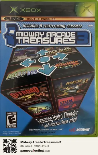 Midway Arcade Treasures 3 Xbox, NTSC box front