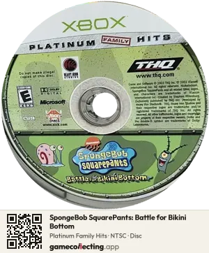 SpongeBob SquarePants: Battle for Bikini Bottom Xbox, NTSC disc
