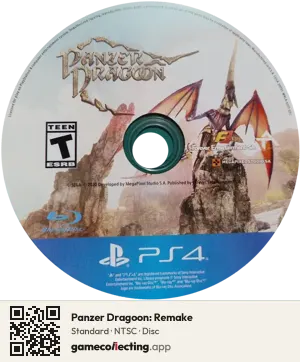 Panzer Dragoon: Remake PlayStation 4, NTSC disc