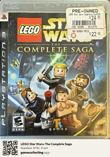 LEGO Star Wars: The Complete Saga PlayStation 3, NTSC box front