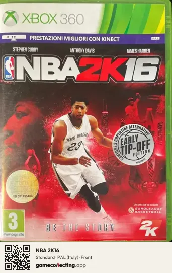 NBA 2K16 Xbox 360, Italy box front