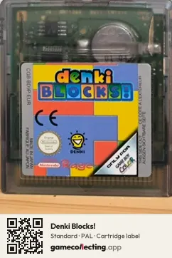 Denki Blocks! Game Boy Color, PAL cartridge label