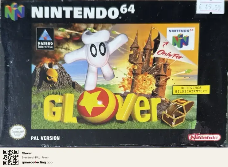 Glover Nintendo 64, PAL box front