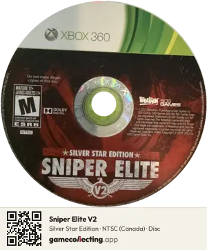 Sniper Elite V2 Xbox 360, NTSC disc