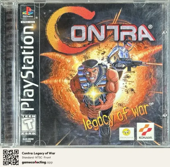 Contra: Legacy of War PlayStation, NTSC box front