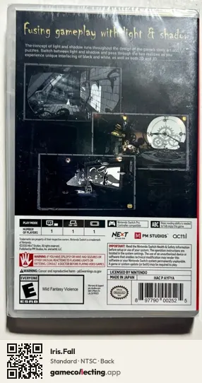 Iris.Fall Nintendo Switch, NTSC box back