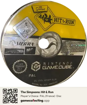 The Simpsons: Hit & Run Nintendo GameCube, PAL disc