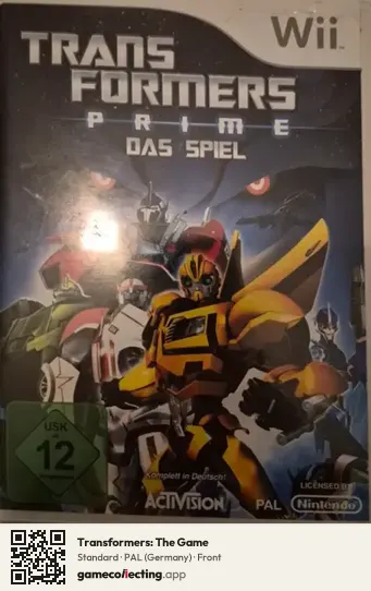 Transformers: The Game Nintendo Wii, Germany box front