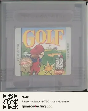 Golf Game Boy, NTSC cartridge label