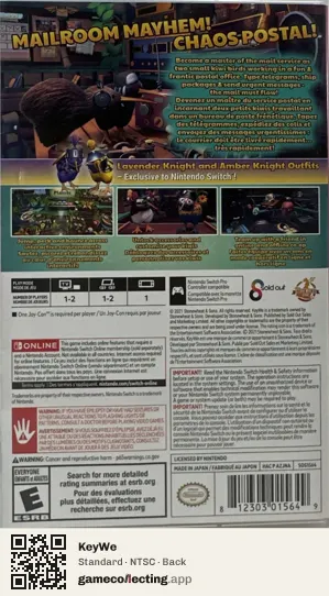 KeyWe Nintendo Switch, NTSC box back