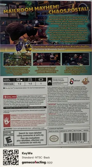 KeyWe Nintendo Switch, NTSC box back
