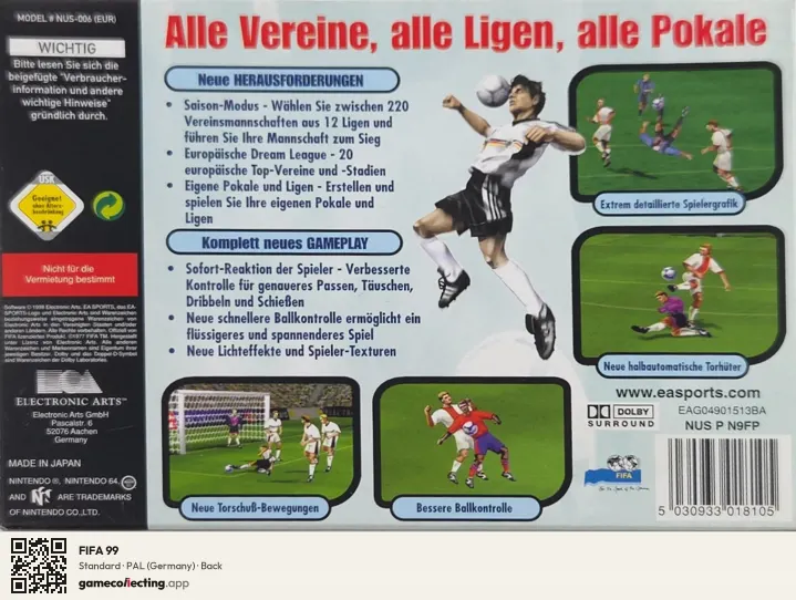 FIFA 99 Nintendo 64, Germany box back