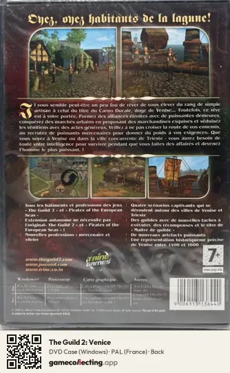 The Guild 2: Venice Computer, France box back
