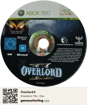 Overlord II Xbox 360, PAL disc