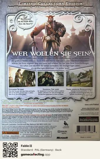Fable II Xbox 360, Germany box back