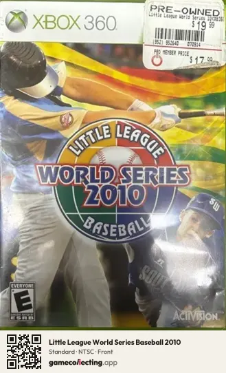 Little League World Series Baseball 2010 Xbox 360, NTSC box front
