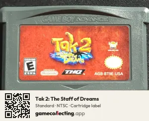 Tak 2: The Staff of Dreams Game Boy Advance, NTSC cartridge label