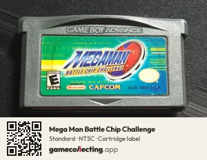 Mega Man Battle Chip Challenge Game Boy Advance, NTSC cartridge label