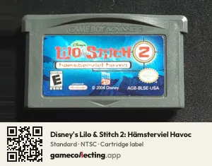 Disney's Lilo & Stitch 2: Hämsterviel Havoc Game Boy Advance, NTSC cartridge label