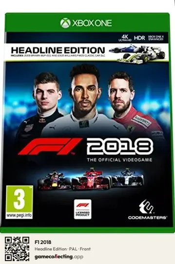 F1 2018 Xbox One, PAL box front