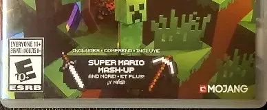 Minecraft, the ESRB box on its front