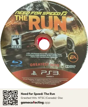 Need for Speed: The Run PlayStation 3, NTSC disc