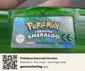 Pokémon Emerald Version Game Boy Advance, PAL cartridge label
