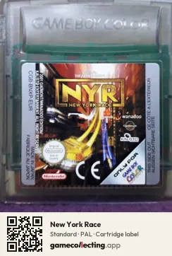 New York Race Game Boy Color, PAL cartridge label
