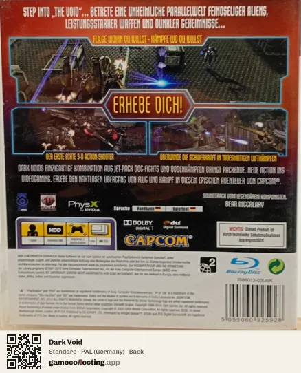 Dark Void PlayStation 3, Germany box back