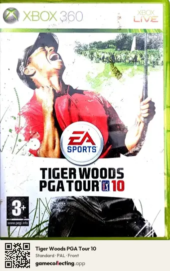 Tiger Woods PGA Tour 10 Xbox 360, PAL box front