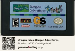 Dragon Tales: Dragon Adventures Game Boy Advance, NTSC cartridge label