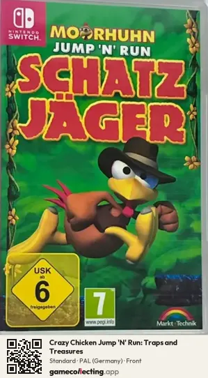 Crazy Chicken Jump 'N' Run: Traps and Treasures Nintendo Switch, Germany box front